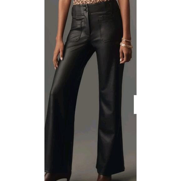 The Junie High-Rise Flare Pants by Maeve Faux-Leather Edition Size 31 NWTS - Picture 3 of 13
